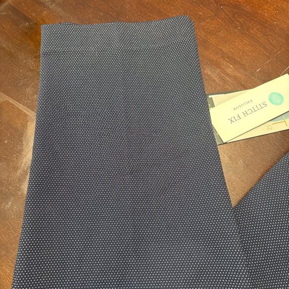 Liverpool Stitch Fix Exclusive Knit Trouser Navy Blue Polka Dot Ponte Size 10/30 - Picture 3 of 9
